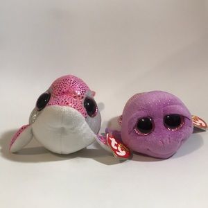 Dolphin and turtle beanie boos